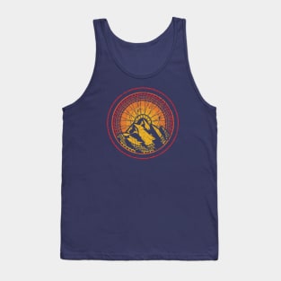 Baked Earth Biking Sun Cycling Mountain Bike Art Tire Sunset Biker Grunge Tank Top